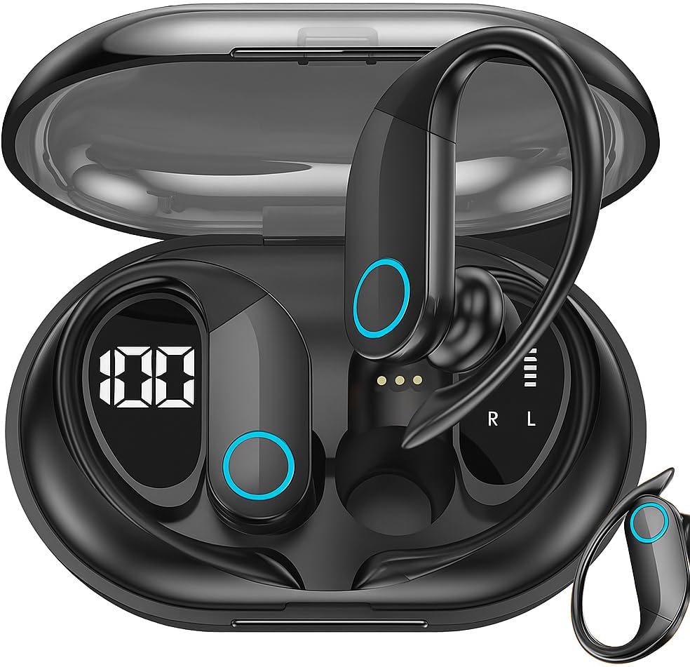 61phXjZfonL._AC_SL1024_.jpg Fone de Ouvido Bluetooth TWS Esportivo Sem Fio com Gancho – Compatível com iPhone, Samsung, Xiaomi, Motorola, Lenovo e Celulares Android/iOS – Ideal para Academia e Caminhada - Imagem 1