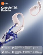 Fone de ouvido Bluetooth, Basike Ba-FON303A OWS Fone sem Fio Bluetooth, BT V6.1, 8h de Reprodução, 100 Horas em Standby, Compatível com Assistente de Voz para Corrida/Exercícios (Rosa) - Imagem 4