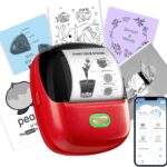 ORGSTA Impressora de adesivos, mini criador de adesivos portátil ultratransparente de 300 DPI com função de impressão de banner, impressora térmica sem tinta para diário, presentes DIY, notas de