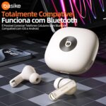 Basike F1 Fone de Ouvido Sem Fio, Bluetooth 5.4 Com ANC-Cancelamento De Ruído Ativo, ENC-Cancelamento de Ruído em Chamadas, 40Horas de Reprodução, Ajuste Confortável, Baixa Latência (Branco) - Imagem 2