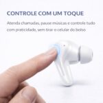 Fone de Ouvido Bluetooth 5.4 Sem Fio TWS Branco com Microfone, Estojo Carregador, Encaixe Confortável, Compatível com Android, iPhone, Xiaomi e Windows - Imagem 3