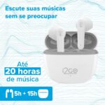 I2GO, Fone De Ouvido, TWS, Bluetooth, 20 Horas totais de Bateria, ENC, Air Sound Go 2.0, Branco, i2GO PRO - Imagem 5