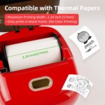 ORGSTA Impressora de adesivos, mini criador de adesivos portátil ultratransparente de 300 DPI com função de impressão de banner, impressora térmica sem tinta para diário, presentes DIY, notas de - Imagem 4