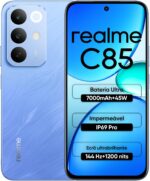 Celular Realme C85, 6GB RAM 128GB ROM Tela de 6.8" 144Hz 7000mAh Batteria 45W, IP69, 50MP Camera Dual 4G SIM (Azul)