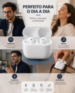 Fone De Ouvido Sem Fio, Bluetooth 5.4, Compatível Com Todo Celular, Cancelamento Ruído, Bateria Até 16 Horas de Uso, Microfone Para Chamadas, Controle Touch, Conecta no Notebook - Linha Premium - Imagem 7