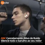 Basike F1 Fone de Ouvido Sem Fio, Bluetooth 5.4 Com ANC-Cancelamento De Ruído Ativo, ENC-Cancelamento de Ruído em Chamadas, 40Horas de Reprodução, Ajuste Confortável, Baixa Latência (Branco) - Imagem 3