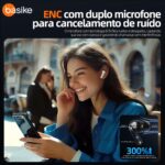 Basike F1 Fone de Ouvido Sem Fio, Bluetooth 5.4 Com ANC-Cancelamento De Ruído Ativo, ENC-Cancelamento de Ruído em Chamadas, 40Horas de Reprodução, Ajuste Confortável, Baixa Latência (Branco) - Imagem 4