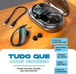 Fone de Ouvido Bluetooth TWS Esportivo Sem Fio com Gancho – Compatível com iPhone, Samsung, Xiaomi, Motorola, Lenovo e Celulares Android/iOS – Ideal para Academia e Caminhada - Imagem 5