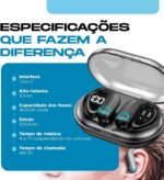 Fone de Ouvido Bluetooth TWS Esportivo Sem Fio com Gancho – Compatível com iPhone, Samsung, Xiaomi, Motorola, Lenovo e Celulares Android/iOS – Ideal para Academia e Caminhada - Imagem 3
