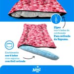 Colchonete G para Cachorro Grande com Zíper, 80x60cm, Rosa com Estampa - Imagem 2