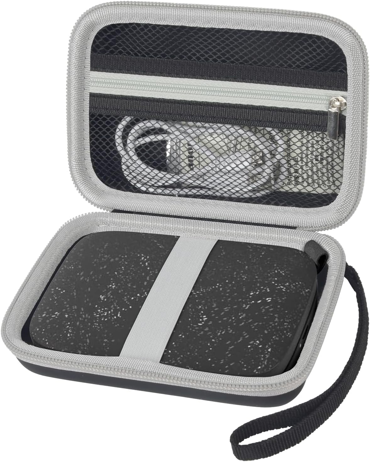 71Q-V-XaUYL._AC_SL1500_.jpg Capa compatível com impressora HP Sprocket portátil 2x3/Select 2.3x3.4/2ª edição, suporte organizador de viagem serve para papel fotográfico Zink, cabo USB e mais acessórios - preta (apenas caixa) - Imagem 1