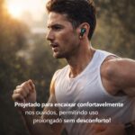Fone de Ouvido Bluetooth Sem Fio 5.4 TWS Compatível com iOS e Android com Redução de Ruído e Microfone à Prova d'Água Esportivo para Treino Academia Corrida Trabalho e Lazer - PREMIUM® - Imagem 9