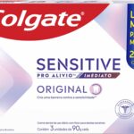 Colgate Creme Dental para sensibilidade Sensitive Pro Alívio Imediato 90 g, 3 Unidades, Alívio da Sensibilidade com Arginina, Sensação Imediata