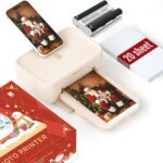 HPRT Impressora fotográfica 10 x 15 cm, 20 folhas e 1 fita, para iPhone, Android, smartphone, impressão de vídeo AR, impressoras fotográficas portáteis CP4100