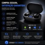 Fone de Ouvido Bluetooth 5.4 TWS Sem Fio - Estojo de Carregamento com Display LED, Som HD, Microfone Integrado, Conexão Rápida, Compatível com Android e iOS, A'Gold B06B Premium - Imagem 6