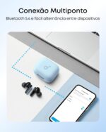 soundcore P30i da Anker, Fone de Ouvido Bluetooth 5.4 com Cancelamento de Ruído Adaptativo, Graves Poderosos, 45H de Reprodução, Estojo 2-em-1 com Suporte para Celular, IP54, Fone sem fio TWS, Azul - Imagem 7
