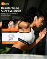 Fone de ouvido Bluetooth, Basike Ba-FON303A OWS Fone sem Fio Bluetooth, BT V6.1, 8h de Reprodução, 100 Horas em Standby, Compatível com Assistente de Voz para Corrida/Exercícios (Rosa) - Imagem 5