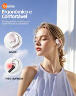 Fone de ouvido Bluetooth, Basike Ba-FON303A OWS Fone sem Fio Bluetooth, BT V6.1, 8h de Reprodução, 100 Horas em Standby, Compatível com Assistente de Voz para Corrida/Exercícios (Rosa) - Imagem 6
