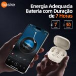 Basike F1 Fone de Ouvido Sem Fio, Bluetooth 5.4 Com ANC-Cancelamento De Ruído Ativo, ENC-Cancelamento de Ruído em Chamadas, 40Horas de Reprodução, Ajuste Confortável, Baixa Latência (Branco) - Imagem 6