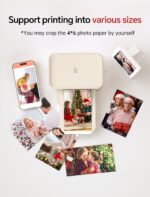 HPRT Impressora fotográfica 10 x 15 cm, 20 folhas e 1 fita, para iPhone, Android, smartphone, impressão de vídeo AR, impressoras fotográficas portáteis CP4100 - Imagem 6