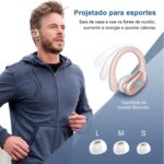 Fones de ouvido sem fio Bluetooth 5.3, fones de ouvido estéreo com graves e ganchos, reprodução de 80 horas e tela dupla de LED, fones de ouvido à prova d'água IP7 (Rosa) - Imagem 7