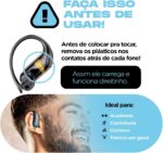 Fone de Ouvido Bluetooth TWS Esportivo Sem Fio com Gancho – Compatível com iPhone, Samsung, Xiaomi, Motorola, Lenovo e Celulares Android/iOS – Ideal para Academia e Caminhada - Imagem 2