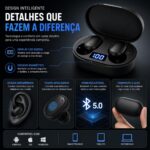 Fone de Ouvido Bluetooth 5.4 TWS Sem Fio - Estojo de Carregamento com Display LED, Som HD, Microfone Integrado, Conexão Rápida, Compatível com Android e iOS, A'Gold B06B Premium - Imagem 4