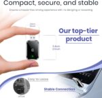 Adaptador CarPlay sem fio para iPhone, adaptador Apple CarPlay com fio para sem fio, tamanho mini com cabo de extensão USB e USB-C/Tipo-C, controle estável e sem atraso, preto - Imagem 2