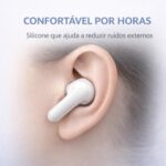 Fone de Ouvido Bluetooth 5.4 Sem Fio TWS Branco com Microfone, Estojo Carregador, Encaixe Confortável, Compatível com Android, iPhone, Xiaomi e Windows - Imagem 6