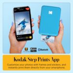 KODAK Impressora fotográfica colorida instantânea Step com Bluetooth/NFC, tecnologia Zink e aplicativo KODAK para iOS e Android (azul) Pacote Go, 2x3 - Imagem 4