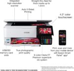 Epson Impressora Supertank Photo ET-8500 sem fio de formato amplo colorido multifuncional com scanner, copiadora, Ethernet e tela sensível ao toque de 4,3 polegadas - Imagem 4