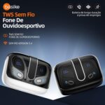 Basike Fone de Ouvido Sem Fio Esportivo BLuetooth 5.3 TWS，Tela LED Dupla, 3 Tamanhos Tampões Ouvido Intercambiáveis, Suporta chamadas de voz, adequadas para Android e IOS (Preto) - Imagem 6