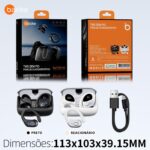 Basike Fone de Ouvido Sem Fio Esportivo BLuetooth 5.3 TWS，Tela LED Dupla, 3 Tamanhos Tampões Ouvido Intercambiáveis, Suporta chamadas de voz, adequadas para Android e IOS (Preto) - Imagem 9
