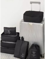 Kit Organizador de Mala de Viagem com 7 Peças, Bolsas para Roupas, Sapatos e Acessórios – Organização Inteligente, Economia de Espaço e Separação de Itens Limpos e Sujos (Rosa) - Imagem 8