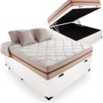 Cama Box Com Baú Viúva + Colchão De Molas Ensacadas - Anjos - Classic 22x188x128cm