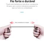 Fone de Ouvido com fio P2 com microfone intra-auricular Super Bass Stereo de metal magnético com controlador de volume Mp3 Mp4 - Preto - Imagem 6