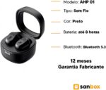 Amvox Fone de Ouvido AHP 01 Intra Auricular Bluetooth TWS - Preto - Imagem 8