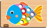 Nig Brinquedos Jogo Educativo Madeira Crescer Pega Pompom - Imagem 5