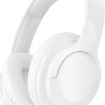 Fone de Ouvido Bluetooth 5.3 On-Ear – Headphone Sem Fio com Cancelamento de Ruído, Microfone Integrado, Ajustável e Dobrável – Ideal para Corrida, Academia, Android e iOS - Premium (Branco)