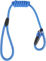 Guia Unificada para Pets em Nylon Reforçado 137cm com Alça de Mão Resistente e Segura para Passeios (Azul)