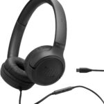JBL Fones de ouvido intra-auriculares Tune 530 C, ajuste confortável, com microfone, som JBL de graves puros, predefinições de equalização, conectividade USB-C, design dobrável e cabo sem emaranhados