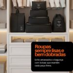 Kit Organizador de Mala de Viagem com 7 Peças, Bolsas para Roupas, Sapatos e Acessórios – Organização Inteligente, Economia de Espaço e Separação de Itens Limpos e Sujos (Rosa)