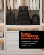 Kit Organizador de Mala de Viagem com 7 Peças, Bolsas para Roupas, Sapatos e Acessórios – Organização Inteligente, Economia de Espaço e Separação de Itens Limpos e Sujos (Rosa)