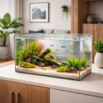 Aquário retangular transparente – Aquário compacto para peixes betta e pequenos peixes de água doce, adequado para residências, escritórios e decoração ambiental - Imagem 3