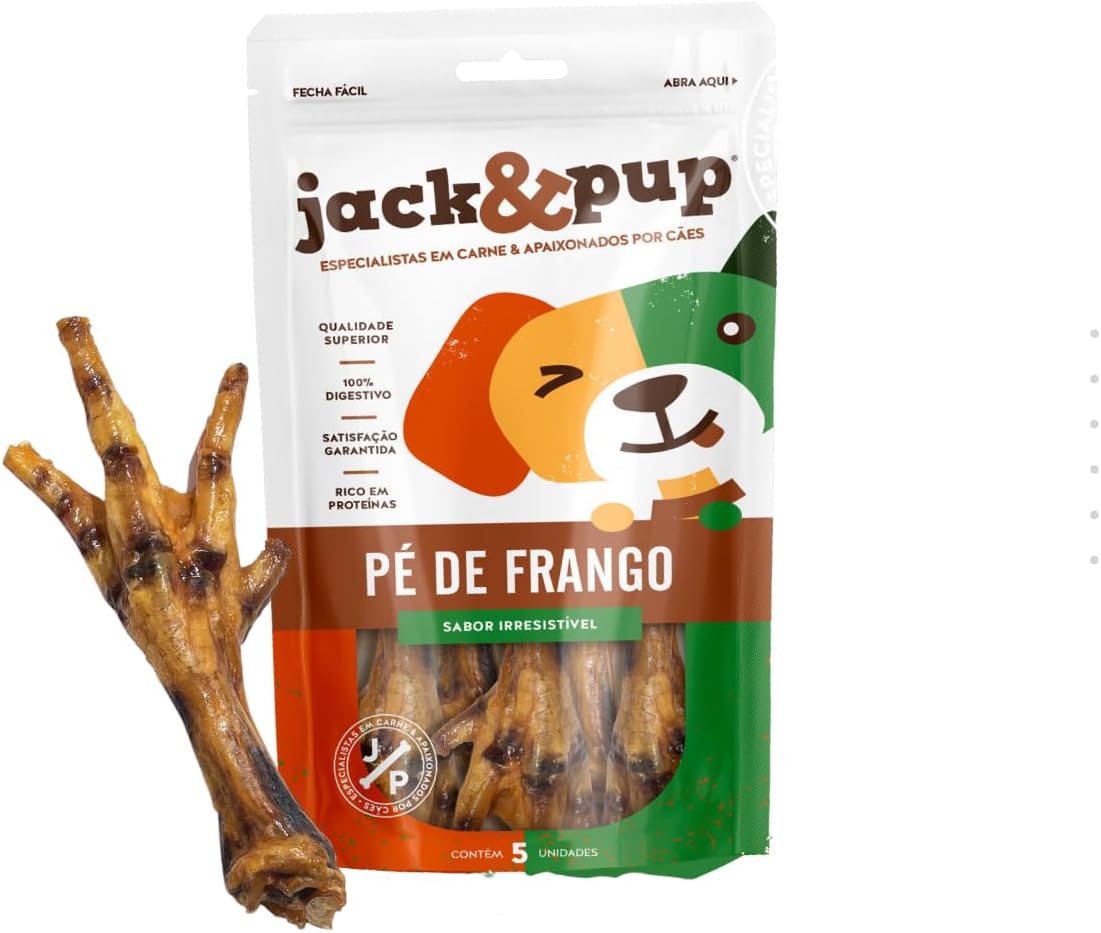 61AGicH2YOL._AC_SL1280_.jpg Pé De Frango Pe de Galinha Saboroso Petisco Snack Para Cães Petisco Para Cachorros - Jack & Pup - Imagem 1