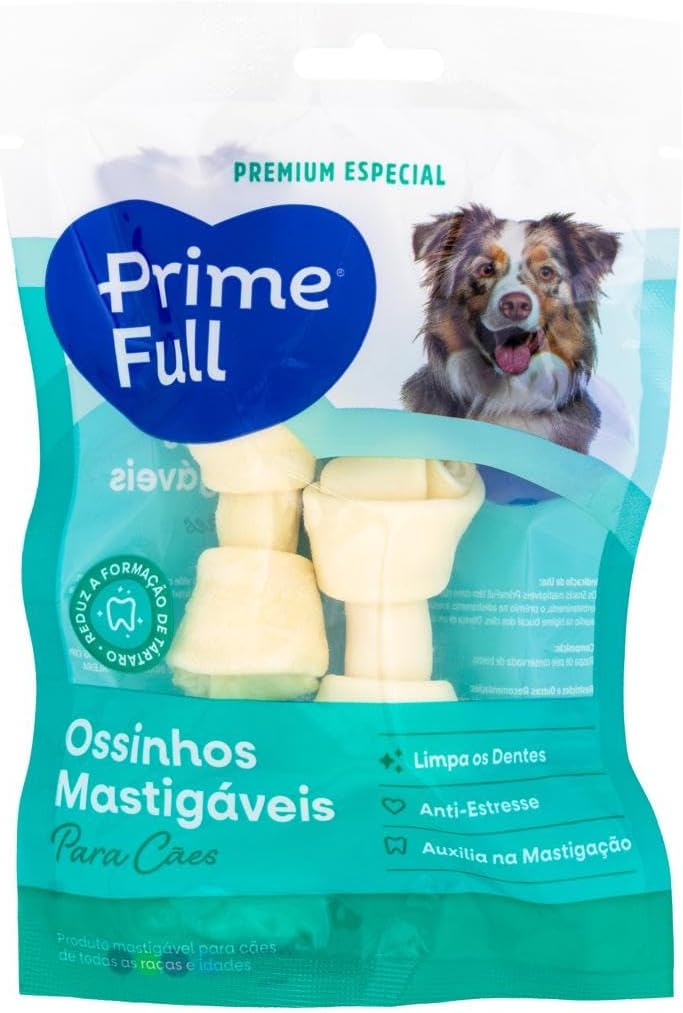 61AM6ltj01L._AC_SL1280_.jpg Prime Full Osso Nó Para Cães N° 3/4 Com 2 Unid. - 45g - Imagem 1
