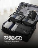 Kit Organizador de Mala de Viagem com 7 Peças, Bolsas para Roupas, Sapatos e Acessórios – Organização Inteligente, Economia de Espaço e Separação de Itens Limpos e Sujos (Rosa) - Imagem 4
