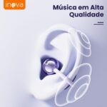INAVA Fone de Ouvido de Nova Geração,Bluetooth 6.0,50h de Autonomia,À Prova d'Água IPX6,Microfone ENC,Conforto Leve para Esportes,Orelhas Pequenas e Óculos (Roxo) - Imagem 8