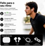 Fone de Ouvido Bluetooth 5.4 Sem Fio Intra Auricular com Microfone, Redução de Ruído, Controle Touch, Resistente à Água, Estojo Carregador USB-C, até 16h, Compatível com Todo Celular e Notebook - Imagem 3