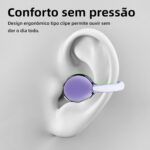 Fone de ouvido sem fio J235 com clipe, Bluetooth 5.3, tela sensível ao toque inteligente e assistente de IA, Indicador de bateria,Carregamento tipo C, gancho ajustável (cinza espacial) - Imagem 2